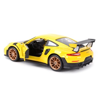 maisto 1:24 2018 porsche 911 gt2 rs coche deportivo estático die fundido vehículos coleccionables modelo de coche juguetes
