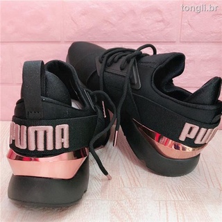 Puma Muse Metal negro oro rosa mujer entrenamiento Fitness zapatos EU35-41 (5)