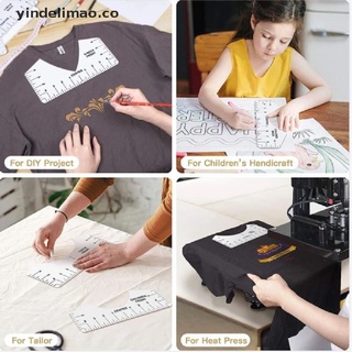 【yindelimao】 9Pc T-Shirt Alignment Ruler Centering Printing Alignment Make Center Design Tool [CO]