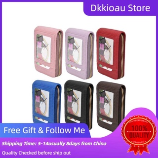 Dkkioau - bolsa para tarjetas de crédito con cremallera, Mini portátil, antimagnético, soporte para tarjetas de identificación