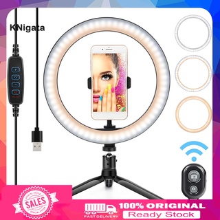 <sx> Luz LED regulable de 26 cm/lámpara de maquillaje para Selfie Bluetooth con soporte de trípode (1)