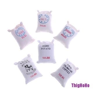 [tThigH] 1:12 casa de muñecas miniatura comida de cocina 6 bolsas de harina de azúcar sal patata HHHO (4)