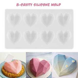 Molde de silicona 3D en forma de corazón de silicona Fondant pastel Chocolate molde para hornear DIY SpDivine2