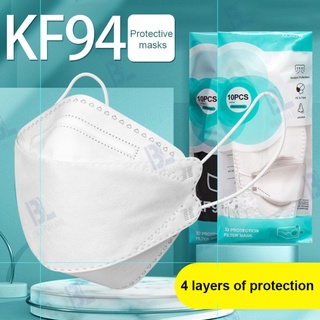 Kit de entrega rápida 10 Máscaras negras/blancas KF94/Kn95 protección de respiración Pff2 limerence01 (1)