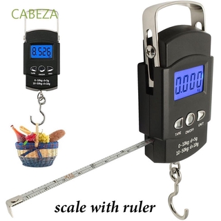 CABEZA 50KG escala de peso retroiluminación báscula electrónica escala Digital portátil de doble precisión con regla de medición 10g para viaje equipaje pescado LCD balanzas/Multicolor (1)