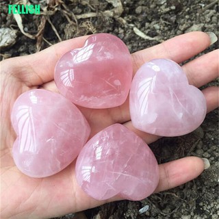(Fel) 1 pza colección De piedras Preciosas De Cristal Rosa y corazón natural/dorado Para colección