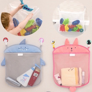 Bebé cuarto de baño bolsa de malla para baño juguetes bolsa de niños cesta para juguetes red de dibujos animados animales formas impermeable tela arena juguetes playa almacenamiento