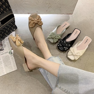 Media zapatillas mujer 2021 moda exterior desgaste cuadrado dedo del pie sandalias planas versión de todo-partido Bao 2021 bfhf551.my