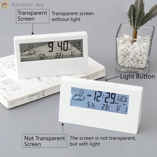 { Precio Bajo } Reloj Despertador Digital tempurature Transparente Calendario Silencioso Tiempo Inteligente De Escritorio Electrónico (8)