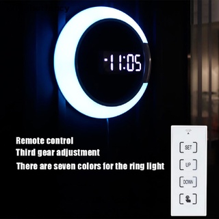 xfco 3d led digital reloj de pared despertador reloj de mesa reloj de 7 colores temperatura reloj nuevo
