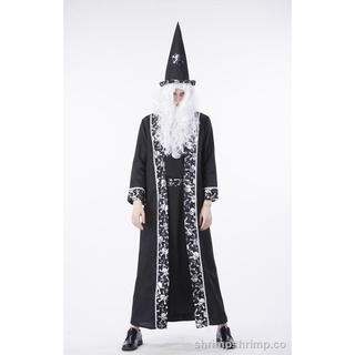 ﹊♈Halloween costumes men and women couples wizard costumes old wizard role costumes anime wizard costumes stage costumes