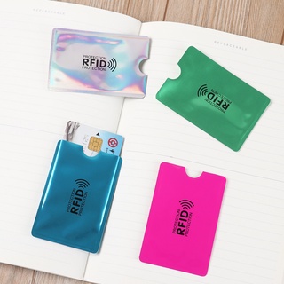 MANU 5Pcs Smart Card Holder Safety Protect Case Cover RFID Bloqueo Banco Antirrobo Lector De Aluminio Tarjetas De Crédito Cartera/Multicolor (6)