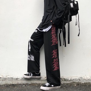Pantalones Anchos Hippie Oversize Streetwear Coreano Harajuku Goth Joggers Mujeres De Dibujos Animados Graffiti Hip Hop Sueltos (4)