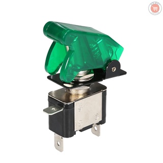 Interruptor de palanca de coche 12V 20A luz LED interruptor de encendido del motor interruptor de encendido botón de apagado cubierta verde