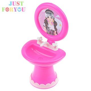 Casa y hogar muebles de baño muñeca accesorios de plástico silla de inodoro cama para Barbie (5)
