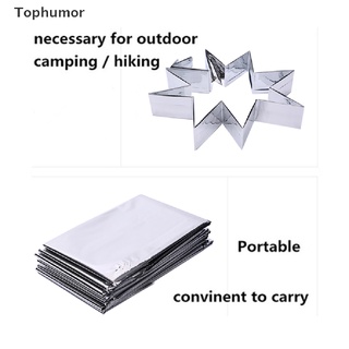[tophumor] manta de primeros auxilios para acampar al aire libre supervivencia de emergencia rescate térmico de lámina de calor. (5)