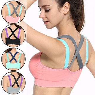 costura colores cruz espalda running fitness sujetador deportivo para las mujeres de secado rápido a prueba de golpes alambre menos gimnasio yoga atletismo chaleco top