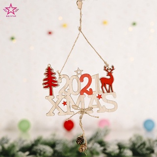 Colgante de navidad decoración de madera árbol decoraciones de navidad hermosa moda 2021 casa carta de madera colgante de navidad