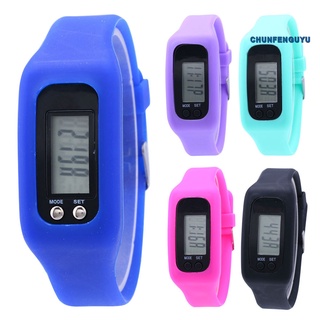 <chunfenguyu> reloj de pulsera digital con estilo deportivo de silicona podómetro calorie step contador unisex