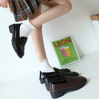 Viento Zapatos De Mujer Negro Pequeño Cuero Niñas Marea Cien Versión De La Universidad JK Harajuku Suave si