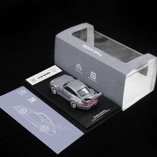 [modelo De coche] - 1/64 Porsche 993RWB cemento gris modelo de coche TM versión personalizada de simulación de aleación modelo de coche decoración creativa (4)