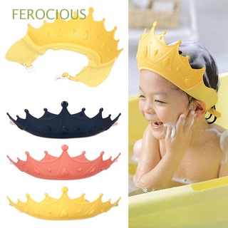ferocious ajustable orejas de ojos protección niño niños lavado cubierta de cabello champú gorra corona de dibujos animados baño bebé cuidado sombrero de ducha