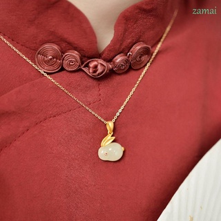 Zamai collar Vintage De Cobre con forma De Jade/piedra Jade