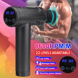 8600rmp masajeador de percusión muscular eléctrico dispositivo de Fitness con pantalla LCD de 8 cabezas silencio vibración pierna cuello alivio del dolor - B
