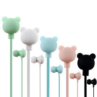 de dibujos animados lindo auriculares de 3,5 mm en el oído con cable auriculares con micrófono remoto oso auriculares para iphone samsung xiaomi