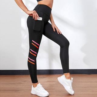 Beautyu Leggings/Leggings deportivos largos delgados a rayas para mujer/pantalones de Yoga