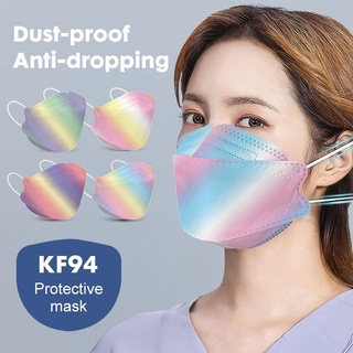 Precio bajo 10pcs arco iris color KF94 máscara facial 4ply 3D máscara transpirable para adultos