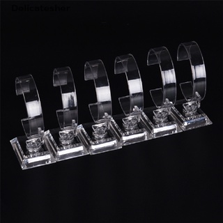 [delicatesher] 2 piezas de acrílico transparente desmontable pulsera joyería reloj soporte soporte estante caliente