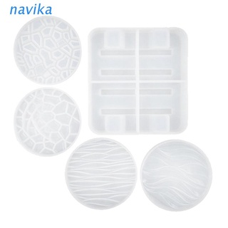 Nav 1 Set posavasos+soporte de Base de resina epoxi molde de taza+estante de almacenamiento de silicona molde