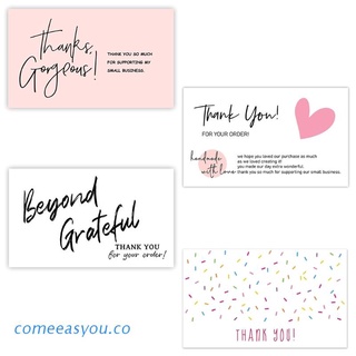 comee 30pcs rosa tarjetas de agradecimiento tarjeta de regalo paquete de negocios decoración tarjeta con amor