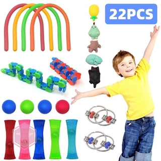 22 piezas fidget sensorial juguetes conjunto globbles squishy alivio del estrés necesidad especial educación morihsye