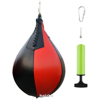 Speed Ball ejercicio en casa gimnasio portátil colgante de cuero de la PU inflable Punch bolsa forma de pera para el boxeo