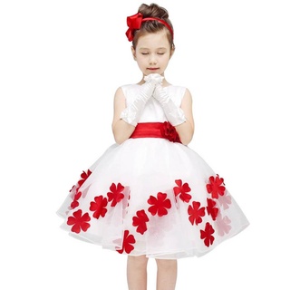 Vestido de novia princesa para niñas/flores/vestido de fiesta de navidad