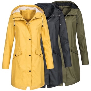 Womens Casual Mountaineering Clothes Hooded Windbreaker Jacket Long Overcoat Cold Proof Outerwear Zipper Coat