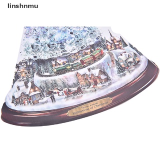 [linshnmu] árbol de navidad giratorio escultura tren decoraciones pasta ventana pasta pegatinas [caliente]