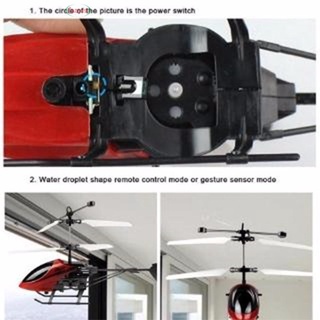 Gesto de inducción Mini RC avión helicóptero niños juguete volador con helicóptero de luz de tres colores (2)