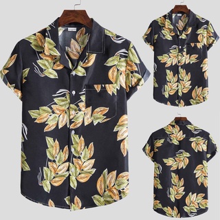 [camisas de los hombres] gcei para hombre de la moda étnica de manga corta casual impresión hawaiana camisa blusa camiseta