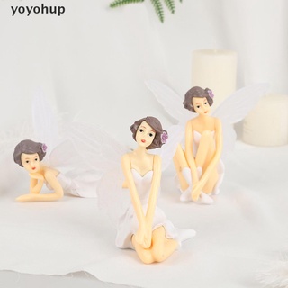 yoyohup 3 piezas flor voladora hada jardín diy miniatura ángel adornos decoración de tartas regalos co