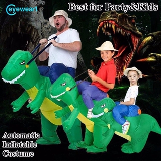Niños/adultos inflable T Rex dinosaurio disfraz de Halloween disfraz de fantasía vestido de gafas