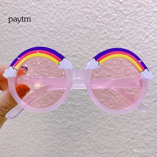 YL🔥Bienes de spot🔥[PY] lentes de sol para niños con borde arcoíris/protección UV para ojos/niñas/niños【Spot marchandises】 (6)