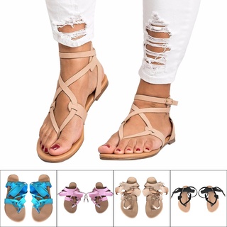 Moda Verano De Las Mujeres Casual Sandalias Cómodas De Cuero De La PU Zapatos Planos Zapatillas