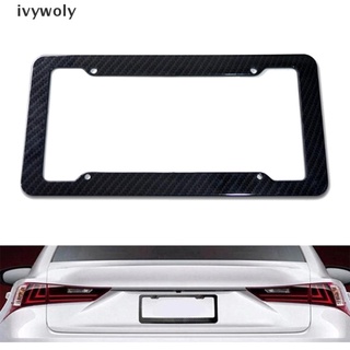 ivywoly 1x negro fibra de carbono placa de matrícula marco etiqueta cubierta estante de protección estándar fit co