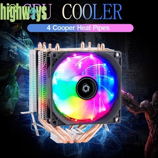 Cpu Cooler 3 Pin 4 tubos de calor radiador disipador de calor de escritorio PC caso ventilador de enfriamiento (1)