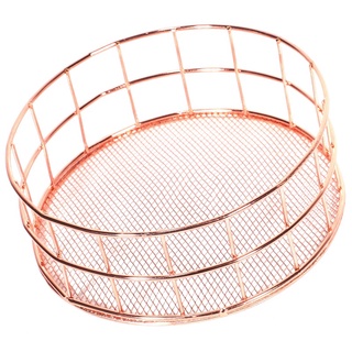 cesta de almacenamiento de hierro rosa de estilo nórdico, cesta de almacenamiento de alambre, organizador de maquillaje, joyas, artículos, bandeja de almacenamiento (7)
