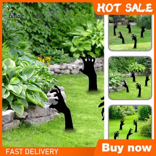 Bl* Color negro estacas de jardín ultraligero fantasma en forma de mano estaca resistente a los rayos UV para el hogar