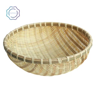 hecho a mano de bambú tejido redondo cesta de almacenamiento de frutas plato de ratán cesta de pan para cocina comida picnic pan cesta de almacenamiento